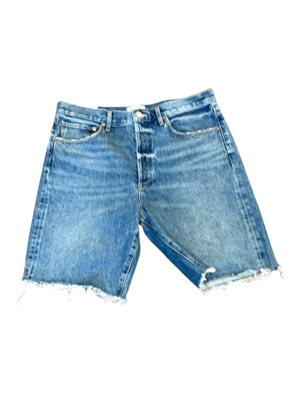 Agolde 90s High-Waist Denim Shorts Raw Hem Size 29 NWT